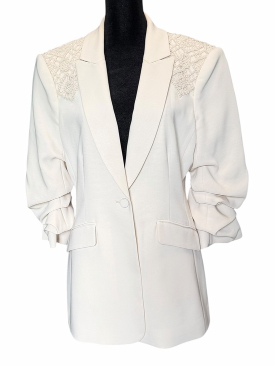 Cinq A Sept Crochet Lace Cheyenne Blazer Ivory Cream Neutral Quiet Luxury Spring - Picture 5 of 15